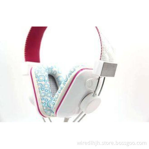 Cute Studio Music Portable Stereo Headphones With Flat Cabl